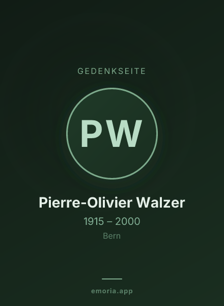 Gedenkportrait von Pierre-Olivier Walzer