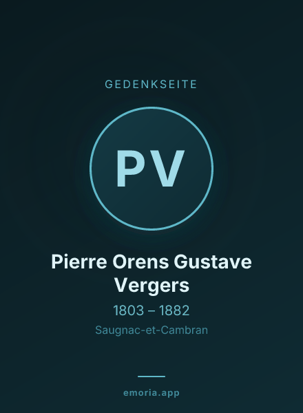 Gedenkportrait von Pierre Orens Gustave Vergers