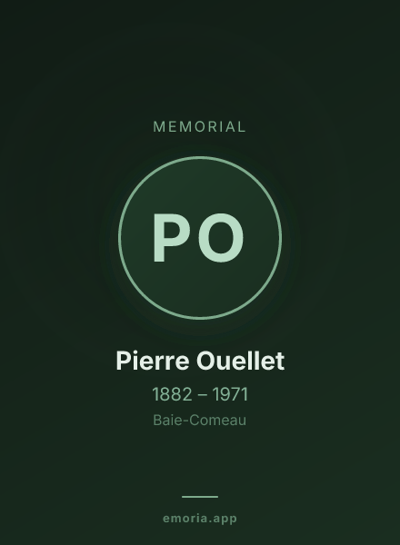 Memorial portrait of Pierre Ouellet