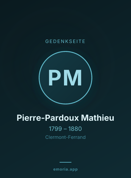 Gedenkportrait von Pierre-Pardoux Mathieu