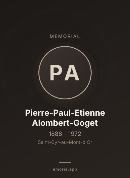 Memorial portrait of Pierre-Paul-Etienne Alombert-Goget