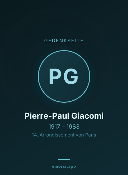 Gedenkportrait von Pierre-Paul Giacomi