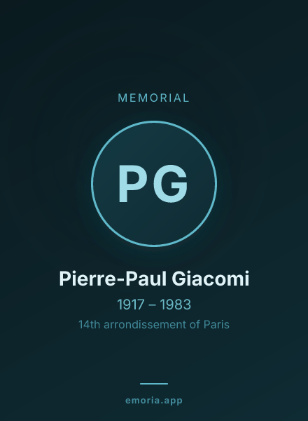 Memorial portrait of Pierre-Paul Giacomi