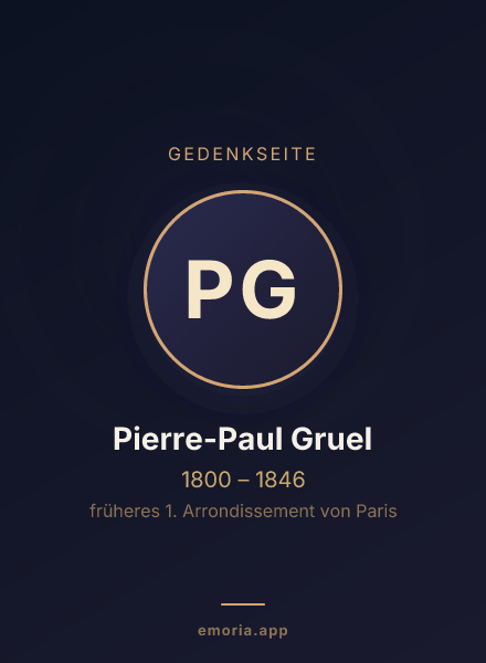 Gedenkportrait von Pierre-Paul Gruel