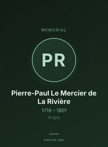 Memorial portrait of Pierre-Paul Le Mercier de La Rivière