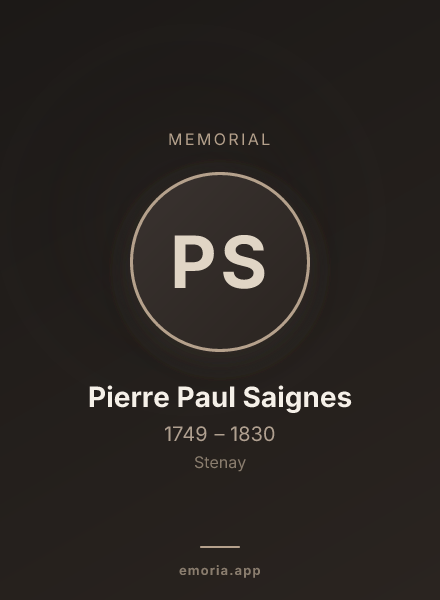 Memorial portrait of Pierre Paul Saignes