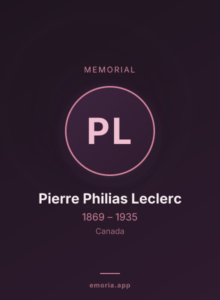 Memorial portrait of Pierre Philias Leclerc