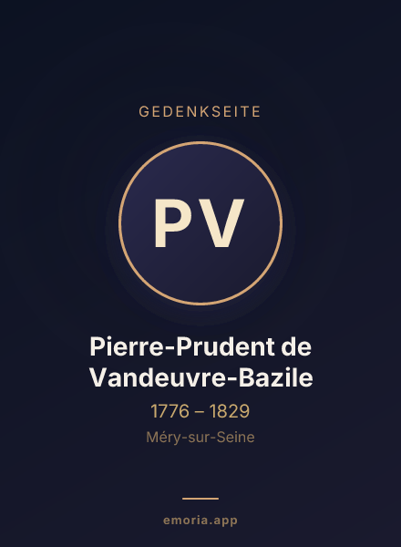Gedenkportrait von Pierre-Prudent de Vandeuvre-Bazile