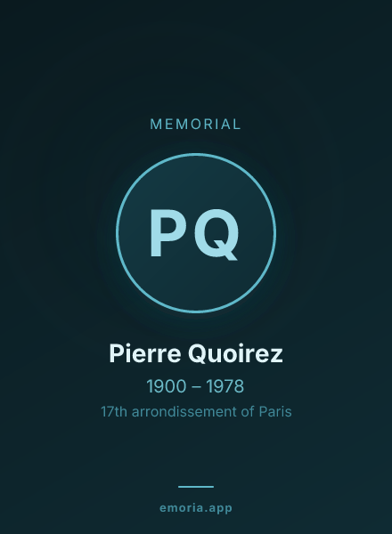 Memorial portrait of Pierre Quoirez