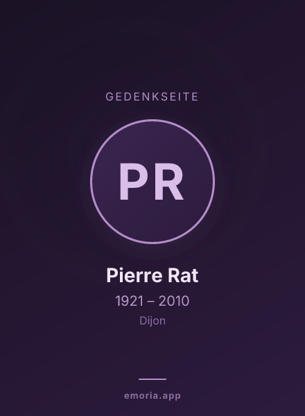 Gedenkportrait von Pierre Rat