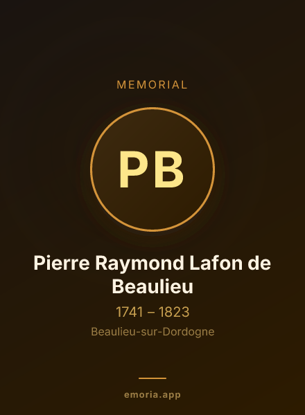 Memorial portrait of Pierre Raymond Lafon de Beaulieu