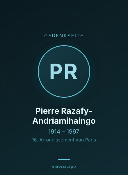Gedenkportrait von Pierre Razafy-Andriamihaingo