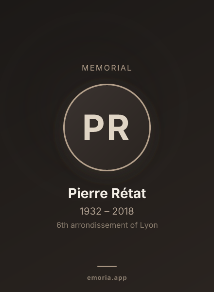 Memorial portrait of Pierre Rétat