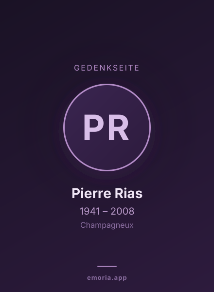 Gedenkportrait von Pierre Rias