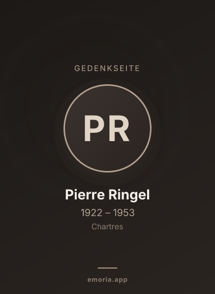 Gedenkportrait von Pierre Ringel