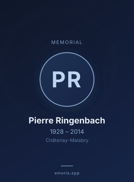 Memorial portrait of Pierre Ringenbach