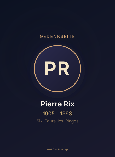 Gedenkportrait von Pierre Rix