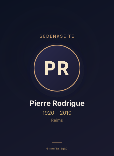 Gedenkportrait von Pierre Rodrigue