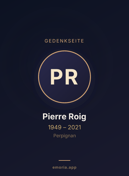 Gedenkportrait von Pierre Roig