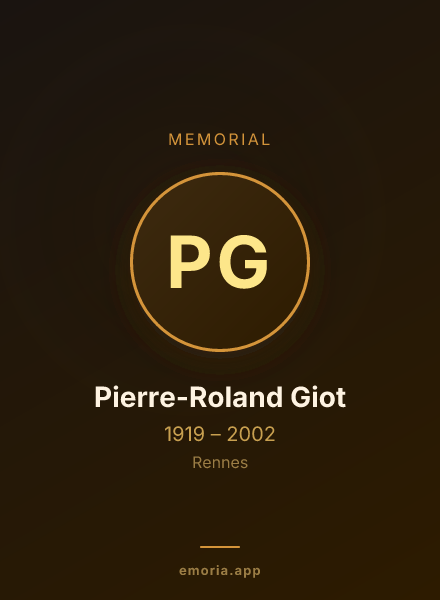 Memorial portrait of Pierre-Roland Giot