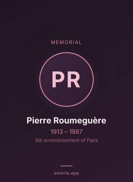 Memorial portrait of Pierre Roumeguère