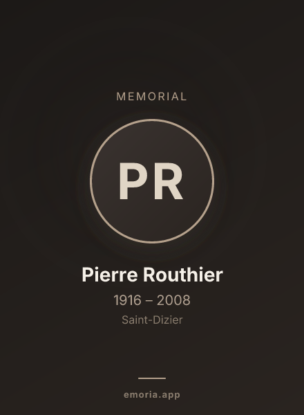 Memorial portrait of Pierre Routhier