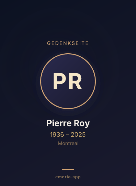 Gedenkportrait von Pierre Roy