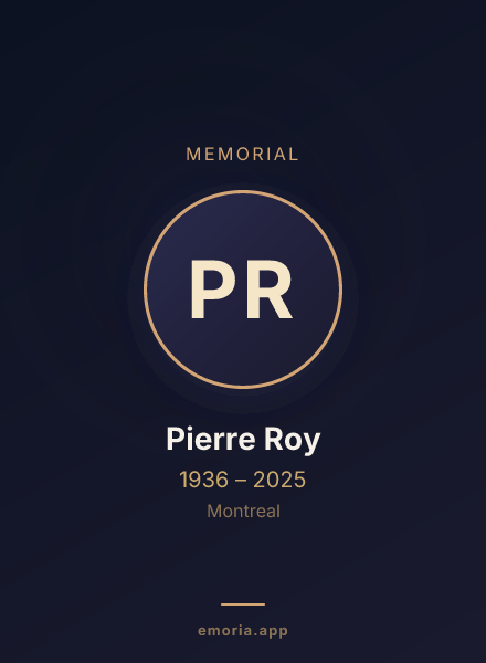 Memorial portrait of Pierre Roy
