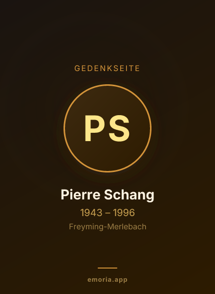Gedenkportrait von Pierre Schang