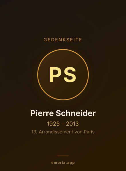 Gedenkportrait von Pierre Schneider