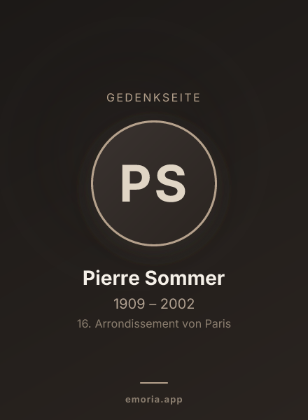 Gedenkportrait von Pierre Sommer