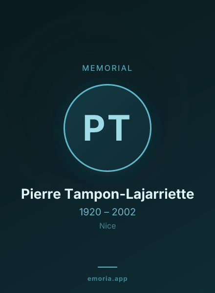 Memorial portrait of Pierre Tampon-Lajarriette