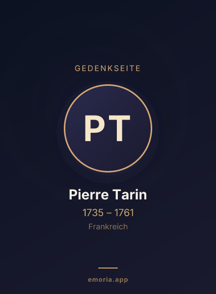 Gedenkportrait von Pierre Tarin