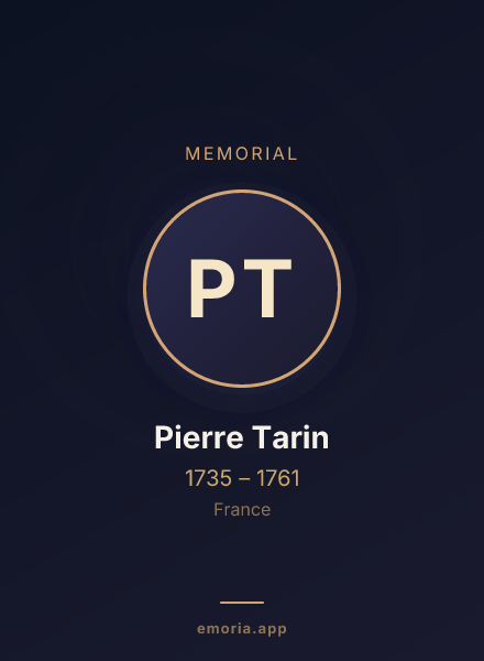 Memorial portrait of Pierre Tarin