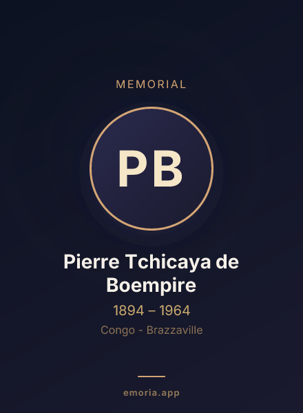 Memorial portrait of Pierre Tchicaya de Boempire