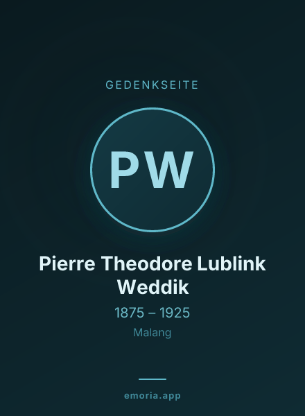 Gedenkportrait von Pierre Theodore Lublink Weddik