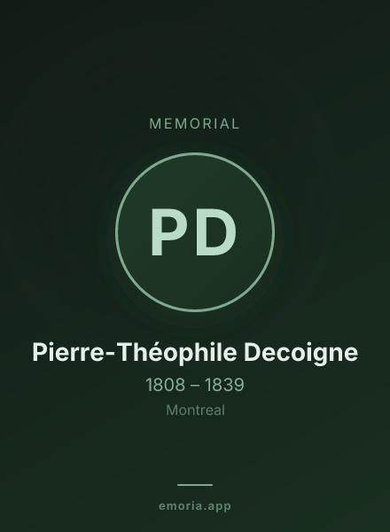 Memorial portrait of Pierre-Théophile Decoigne