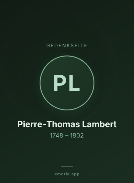 Gedenkportrait von Pierre-Thomas Lambert
