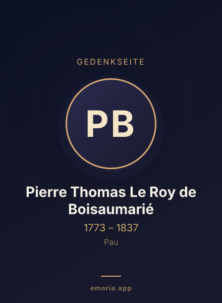 Gedenkportrait von Pierre Thomas Le Roy de Boisaumarié