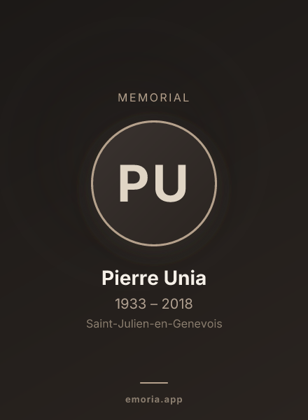 Memorial portrait of Pierre Unia