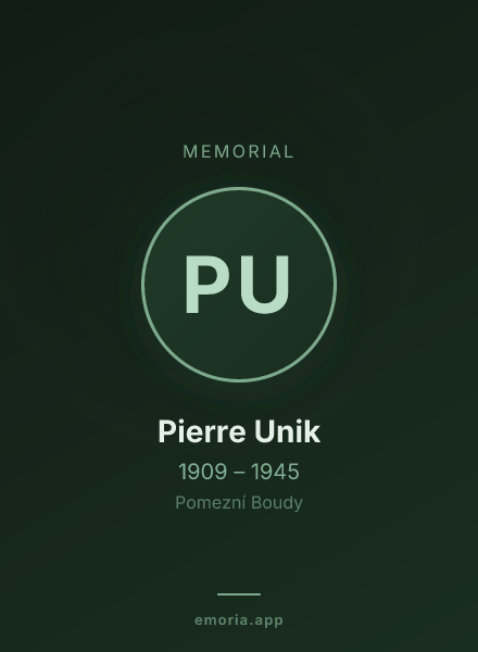 Memorial portrait of Pierre Unik