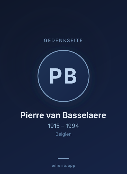 Gedenkportrait von Pierre van Basselaere