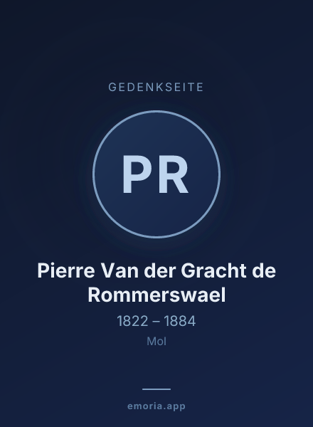 Gedenkportrait von Pierre Van der Gracht de Rommerswael