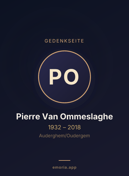 Gedenkportrait von Pierre Van Ommeslaghe