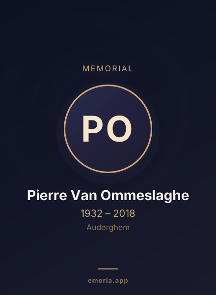 Memorial portrait of Pierre Van Ommeslaghe