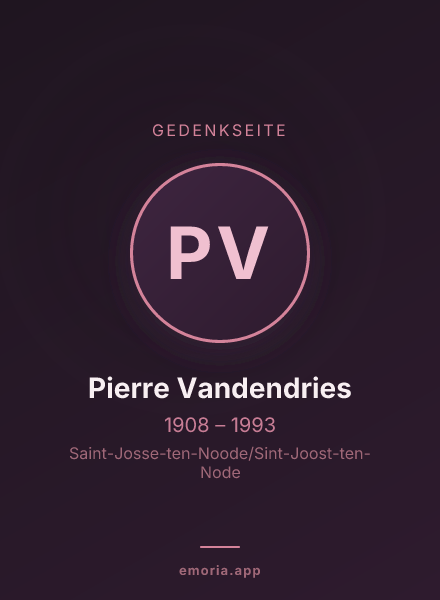 Gedenkportrait von Pierre Vandendries