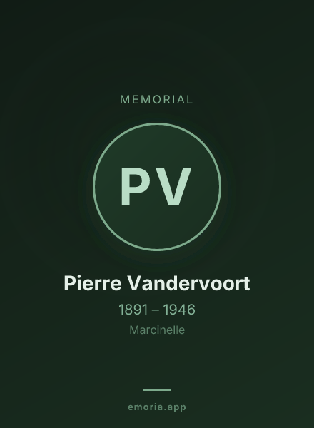 Memorial portrait of Pierre Vandervoort