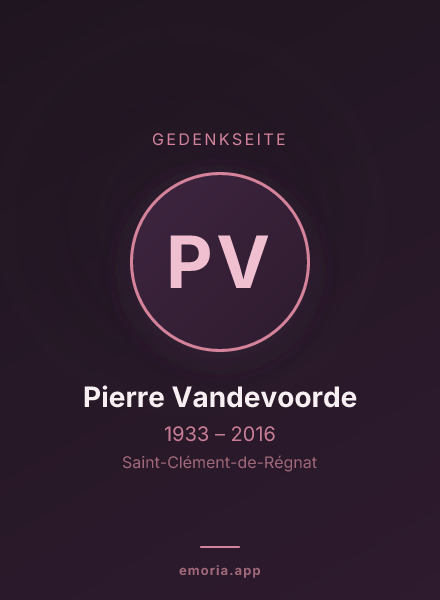 Gedenkportrait von Pierre Vandevoorde