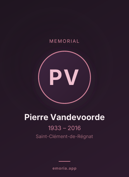 Memorial portrait of Pierre Vandevoorde