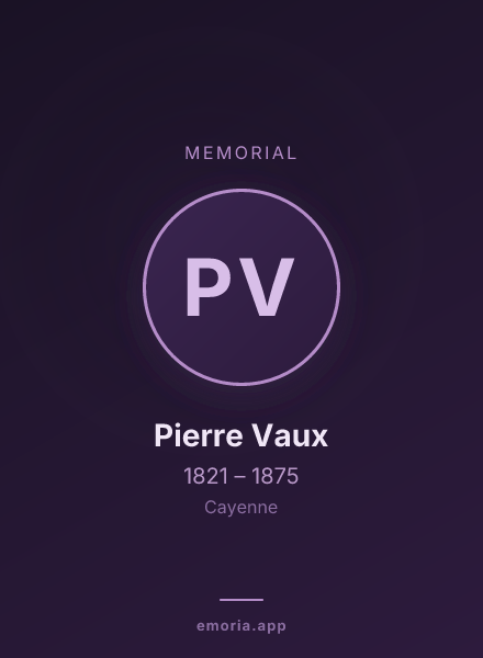 Memorial portrait of Pierre Vaux